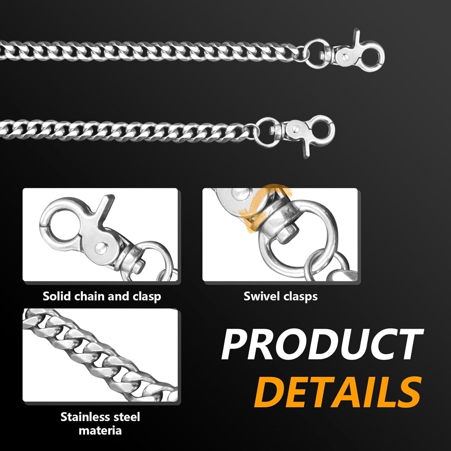 Pants Wallet Chain for Men Women Boy Girl,Heavy Duty Pocket Chain Metal Wallet Keychain Jean Punk