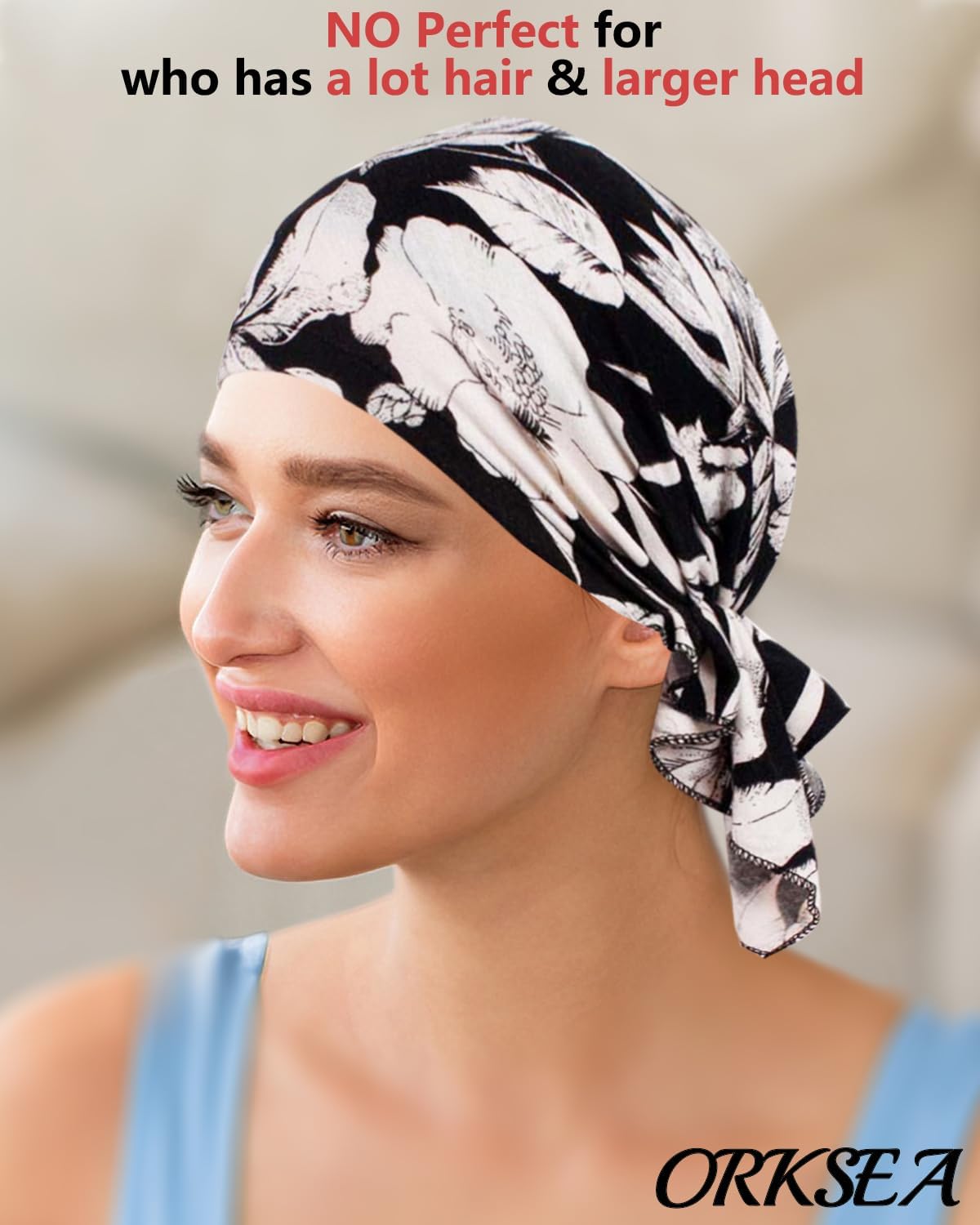 Chemo Headwear for Women Pre-Tied Head Scarf Slip On Headwraps Soft Turbans Cancer Hats Beanie Coverings Scarves