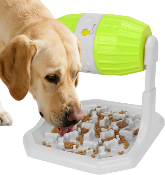 Dog Slow Feeder - Puzzle Bowl Food Feeder for Dogs and Puppies, Interactive Game Tableware for Eating Solution, Indoor, Living Room, Home Outdoor Travel and Pet Mealtime Fun