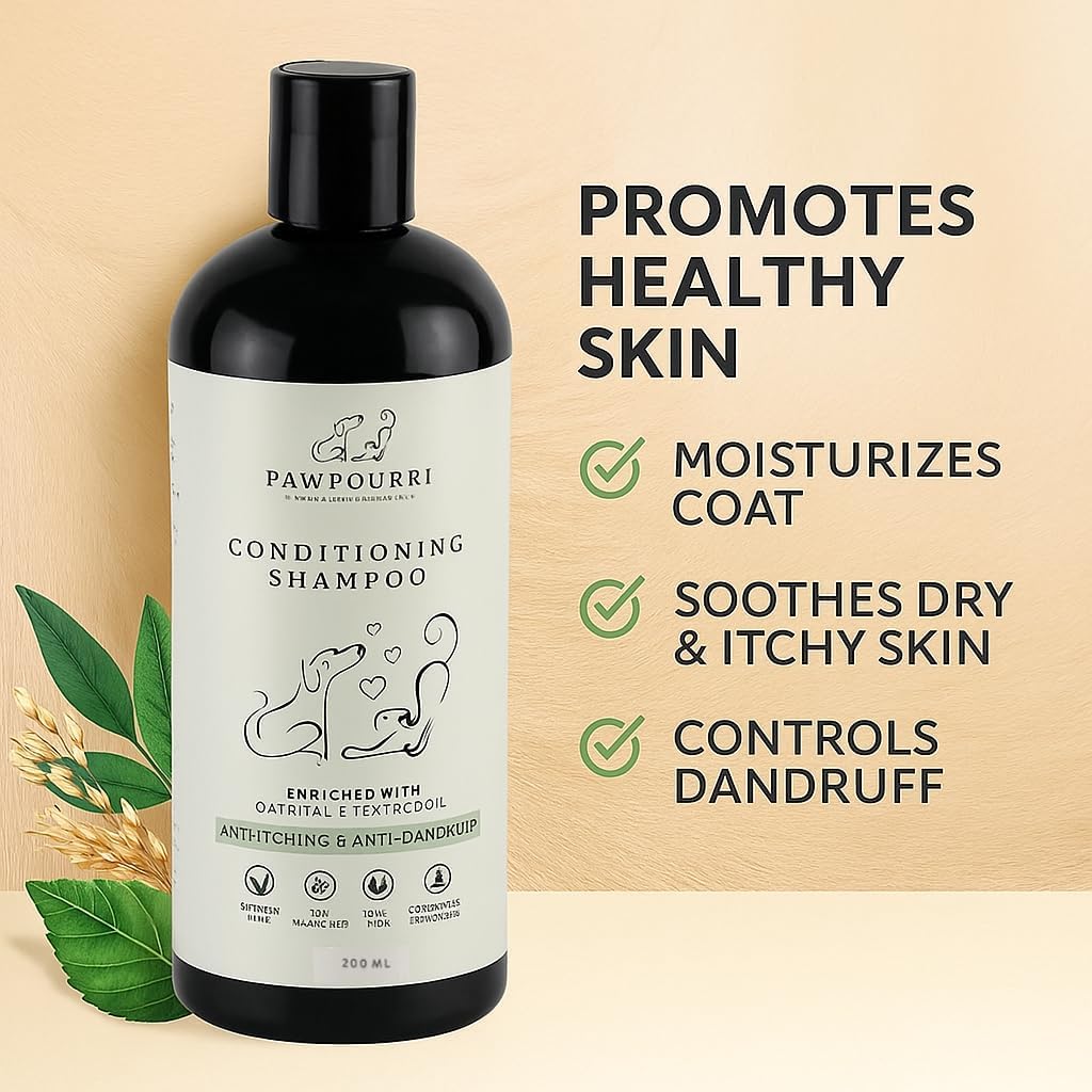 Conditioning Shampoo for Dogs, Puppy, and Cats - 6.7 fl oz (with Tea Tree Oil & Oatmeal)