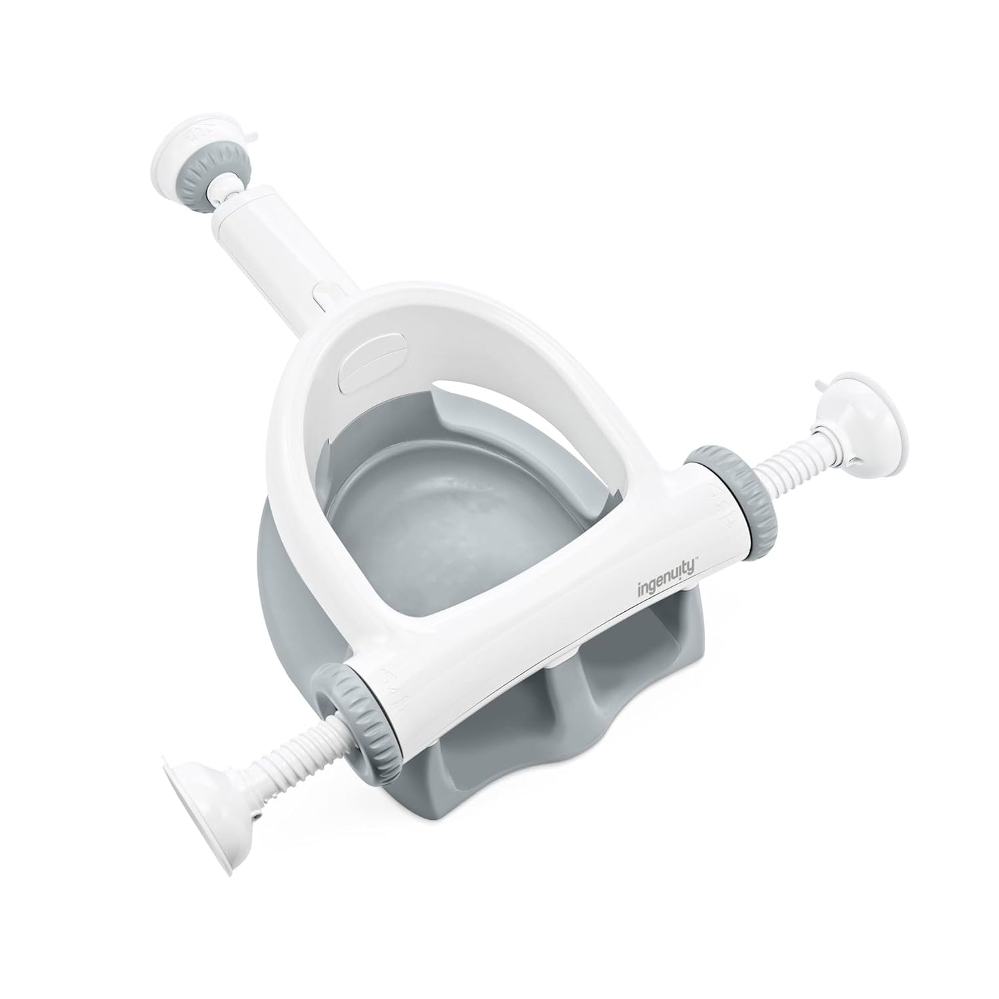 Ingenuity My Bath Seat for Sit-Up Baby Bathing, Sure & Secure Suction Cups, ASTM Safety Tested & Approved, Backrest for Assisted Sitting, Easy Setup & Storage, Gray