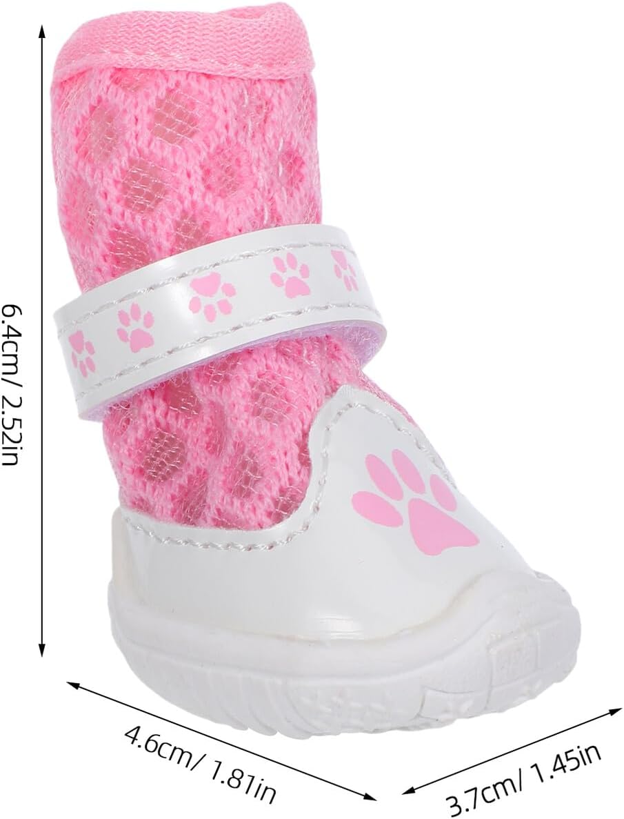 PRETYZOOM Dog Shoes Mesh Breathable Protective Booties for Small Dogs, Non-Slip Lightweight Paw Covers for Outdoor Walking, Hot Pavement and Hardwood Floor, Pink Size 2