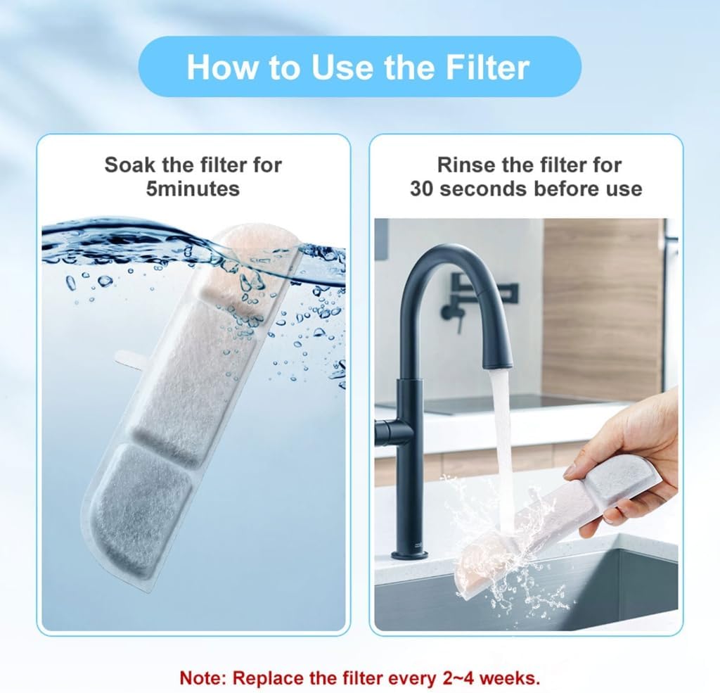 6PCS Cat Fountain Filter Sponges Dog Water Dispenser Filtration System Filters