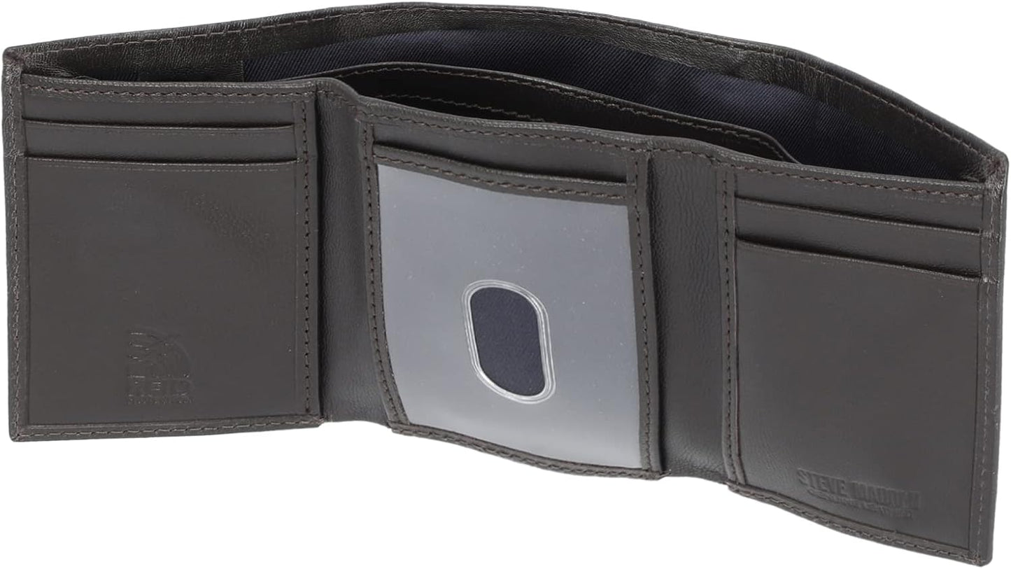 Steve Madden Men's Rfid Trifold Wallet With Id Window