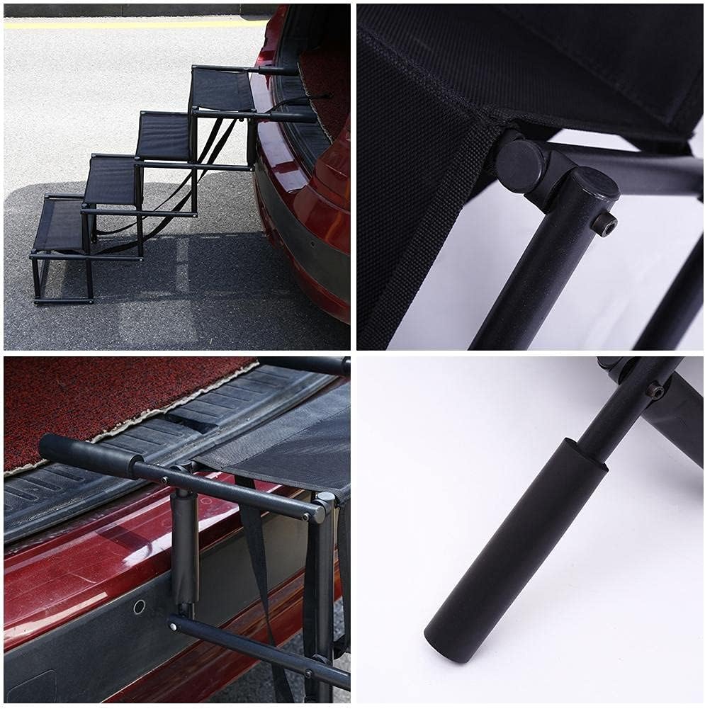 Car Dog Steps Pet Stairs Dog Ramp Lightweight Folding Pet Ladder Ramp Dog Stairs for High Beds Trucks Cars and SUV (Color : Black Size : Same Size)