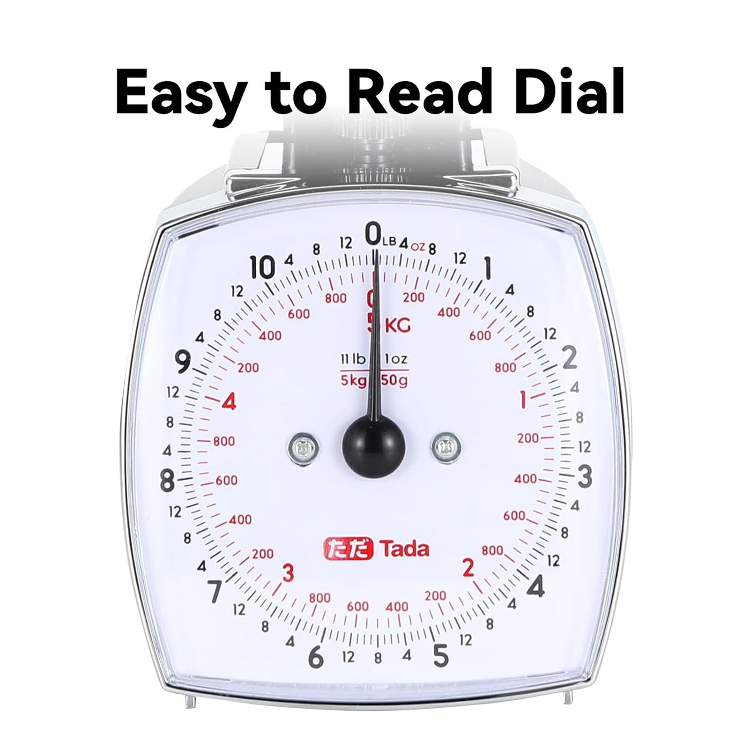 Tada 11lb Analog Food Scale Mechanical Dial Kitchen Scale, Removable Measuring Cup, Tare Function, Kitchen Friendly