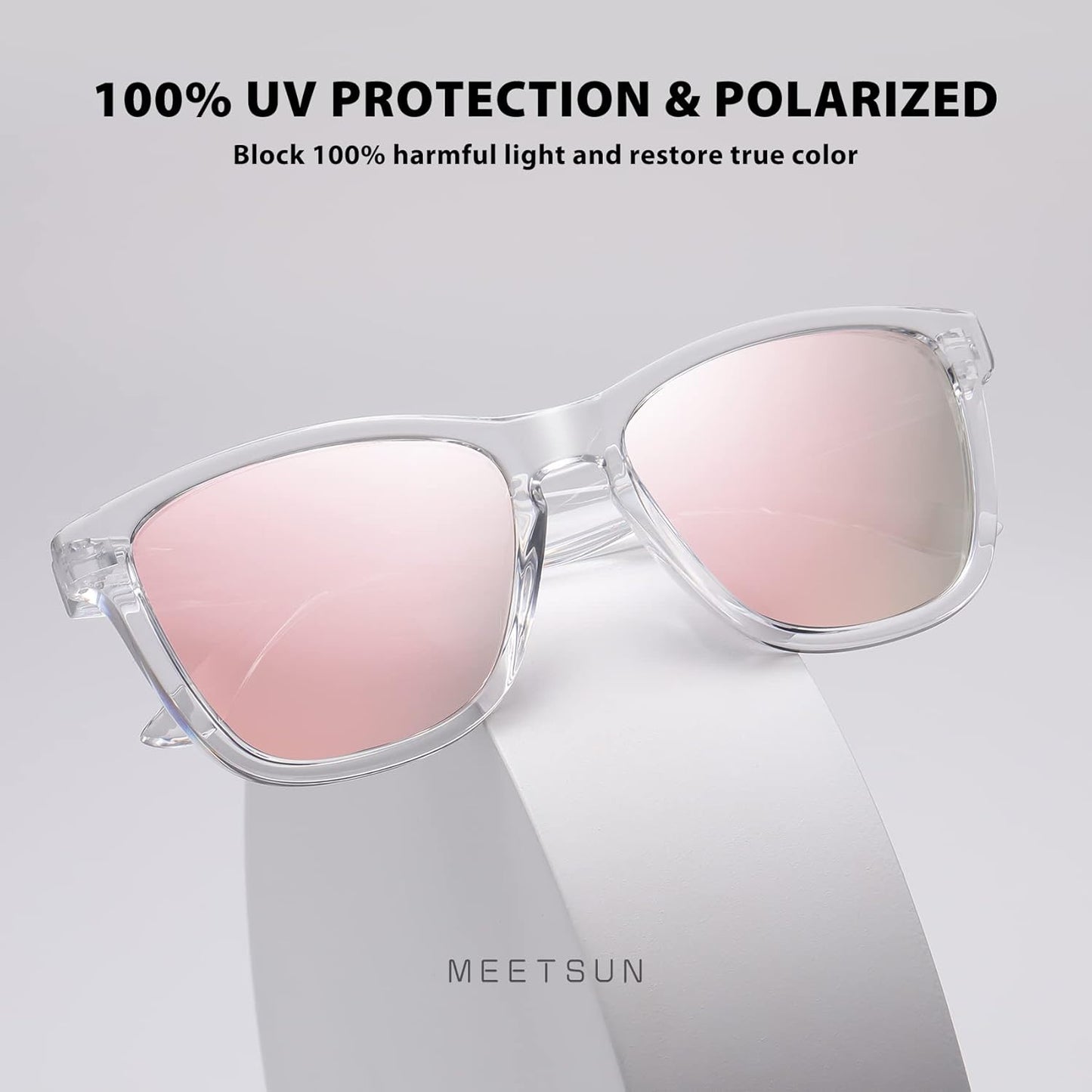 MEETSUN Polarized Sunglasses for Women Men Trendy Classic Retro Designer Style Fashion UV400 Protection 3 PACK