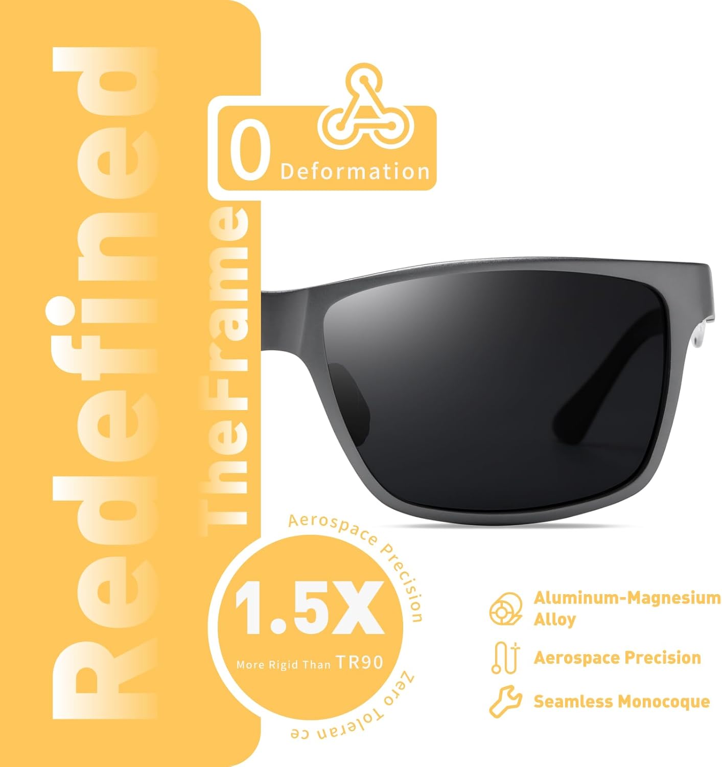 DUCO Mens Sunglasses Polarized Rectangle Sunglass for Men Lightweight Carbon Fiber UV400 Protection 8206