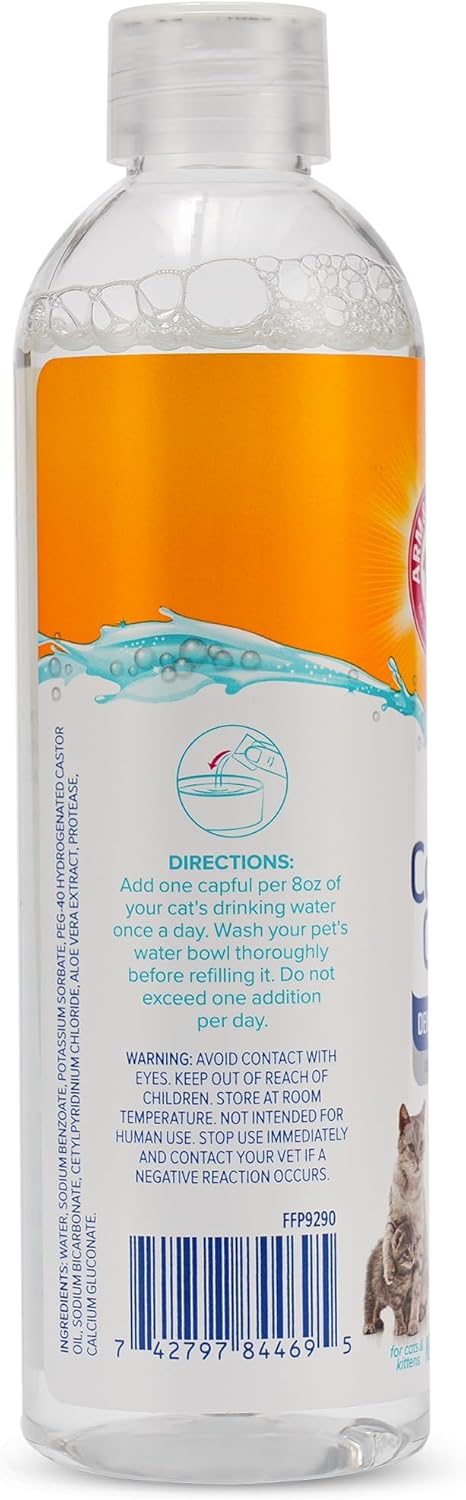 Arm & Hammer Complete Care Dental Water Additive for Cats, Cat Breath Freshener, Cat Mouth Wash or Dental Rinse, Simply Add to Pet Drinking Water for Fresher Breath, Value Size 8 FL OZ - 6 Pack