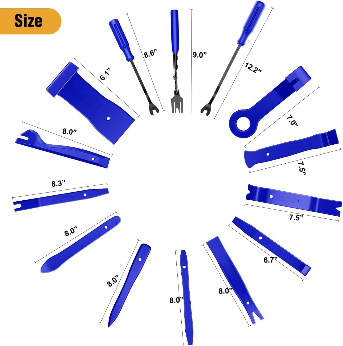 GOOACC 330Pcs Trim Removal Tool, Auto Push Pin Bumper Retainer Clip Set Fastener Terminal Remover Tool Adhesive Cable Clips Pry Kit Car Panel Radio Removal Auto Clip Pliers, Blue