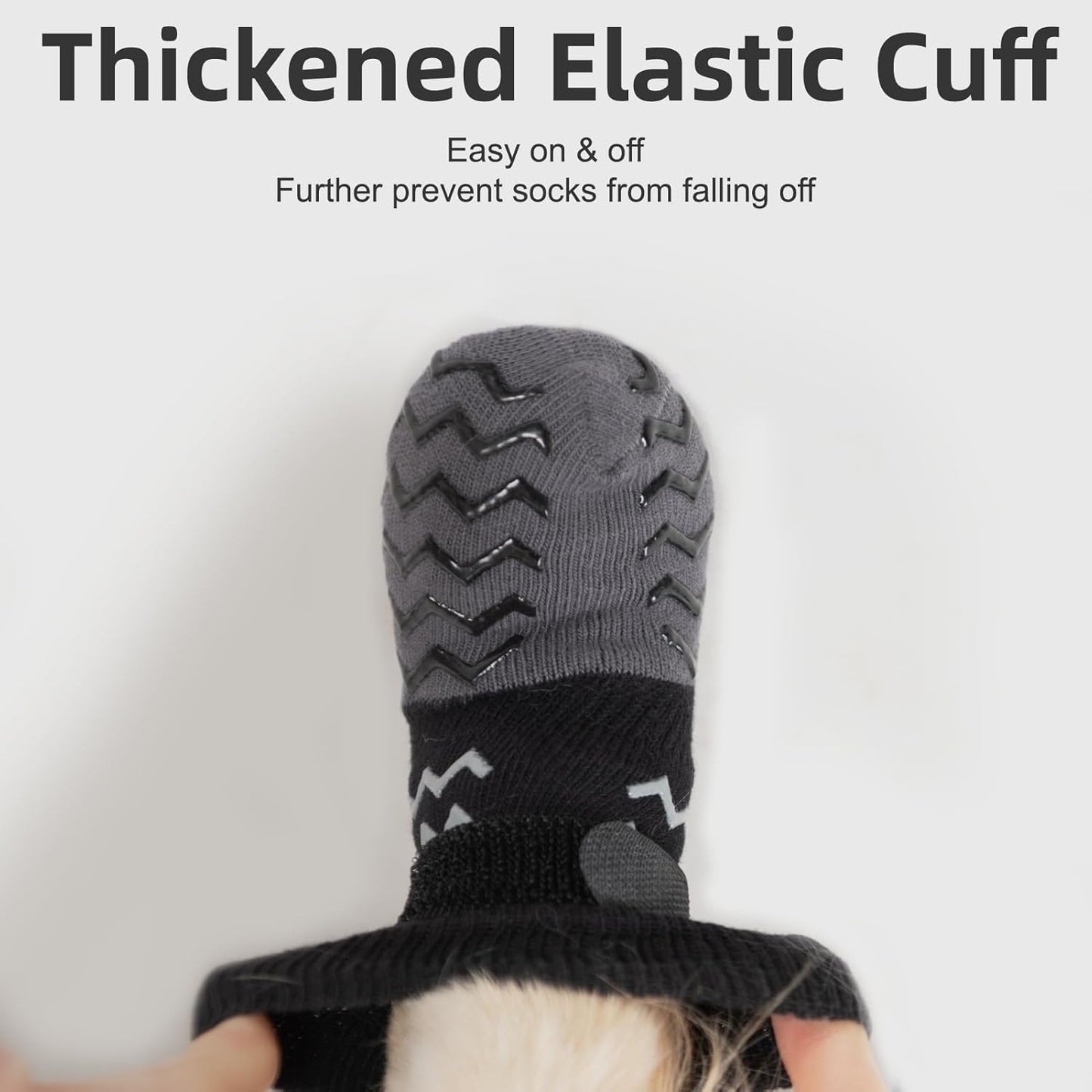 Dog Socks Shoes to Prevent Licking Paws for Hardwood Floors, Pet Booties for Hot Pavement with Grip Traction Control, Winter Boots & Paw Protectors for Small Medium Large Senior Dogs,Black M
