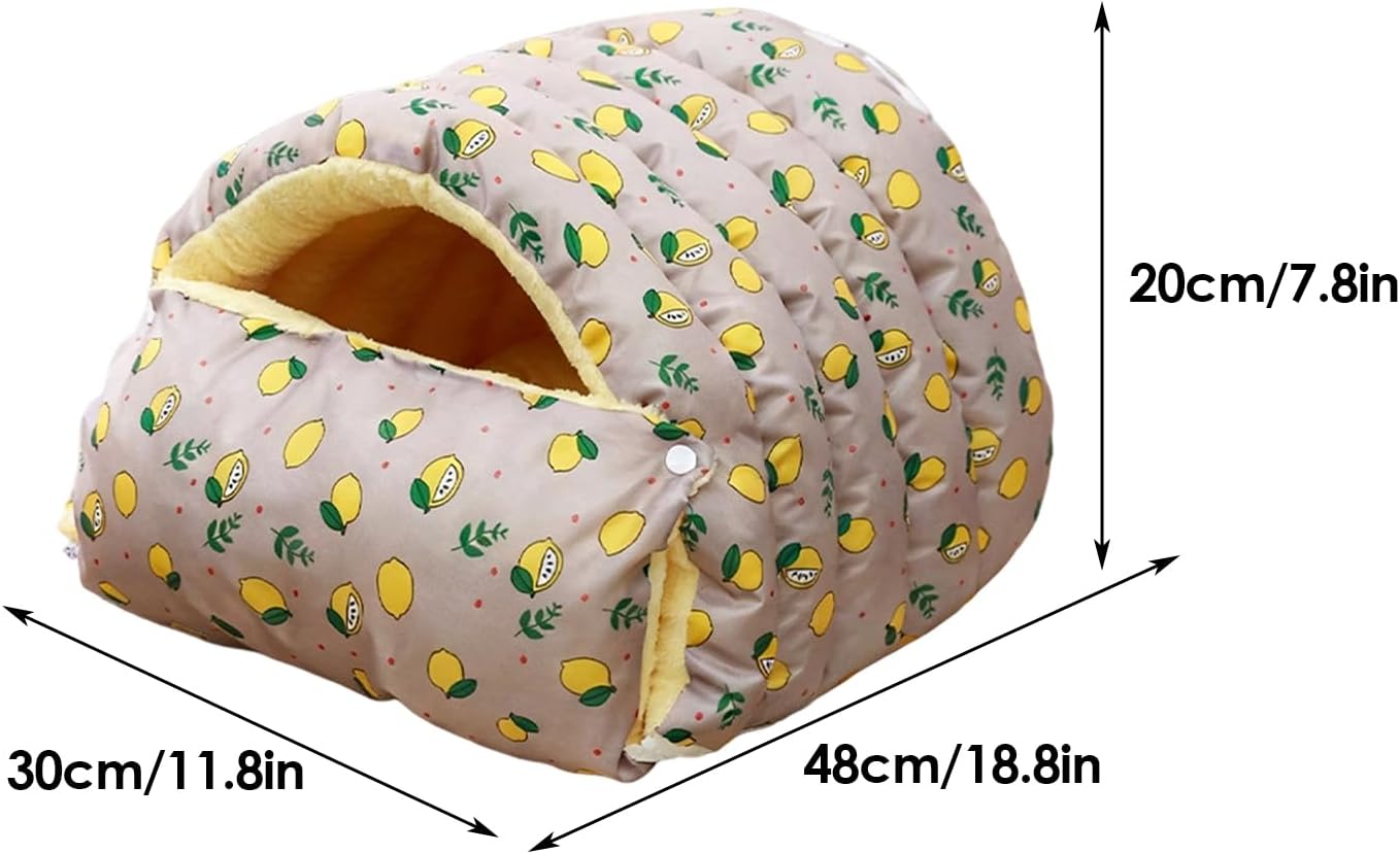Warm Cat Bed for Winter, Washable Sleeping Cave, Semi-Enclosed Removable Cat Nest Bed, Plush Material with Soft Cushion, Pet Accessory with Design, for Small Dog Puppy Kitten Home Outdoor
