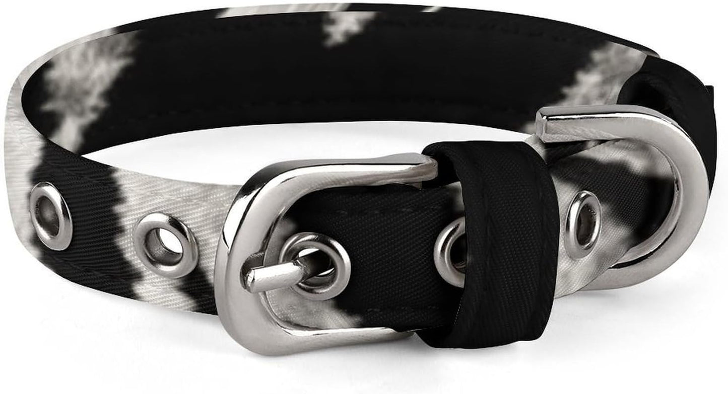 Black and White Zebra Print Dog Collar with Buckle Adjustable Martingale Pet Collars Cute Female Male Puppy Collar Soft Waterproof Cat Collars for Small Medium Dogs