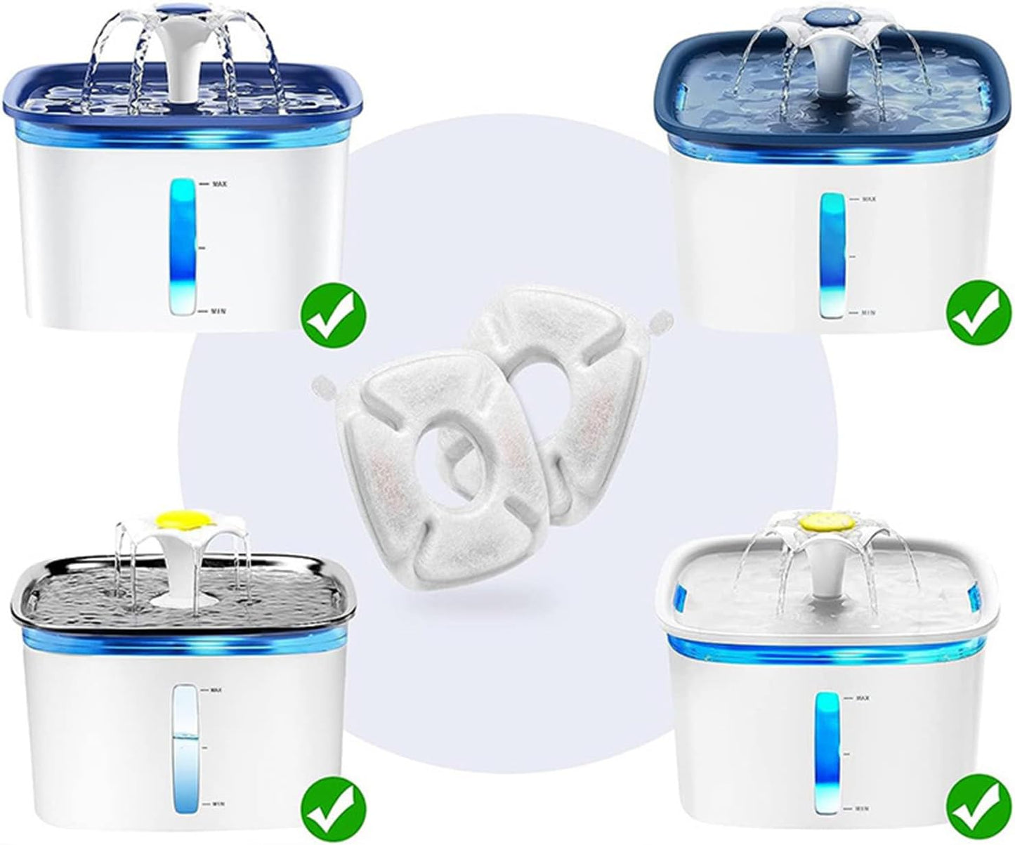 4xReplacement for Pet Water Fountain Improve Keep and Filtration Replacement Pet Fountain Replacement
