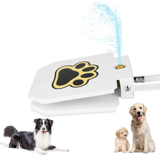 Dog Water Fountain Outdoor, Dog Sprinkler Drinking Water Dispenser Step-on, Paw Activated Drinking Pet Dispenser for Dog Bowl Alternative