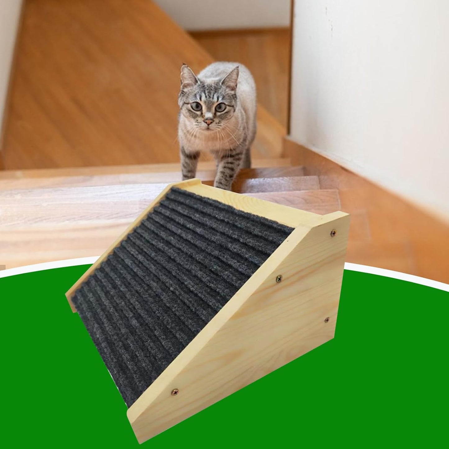 Dog Stairs Ramp, Wooden Indoor Steps for Older Or Injured Pets, Lightweight Ramp for Bed, Couch Sofa Living Room, Helping Pets Access High Areas Safely, Anti-Skid Design, 900g
