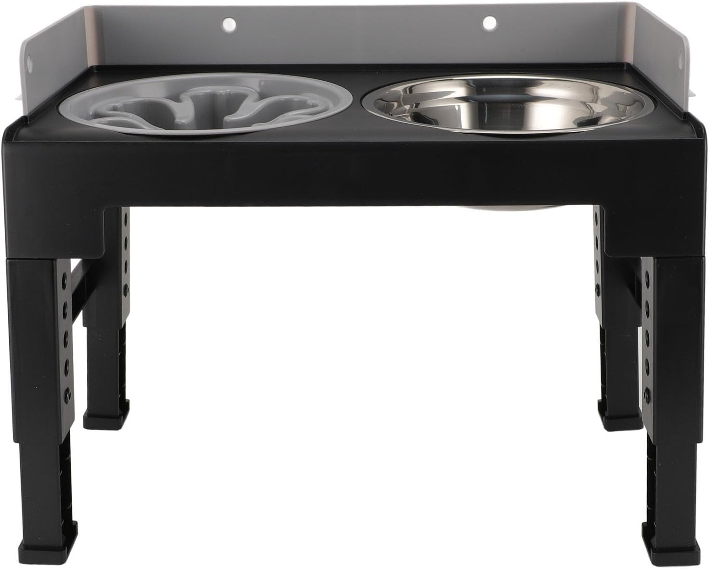 Adjustable Raised Dog Bowl Stand Elevated Dog Bowls Slip Dog Feeder for Medium and Large Dogs (Grey)