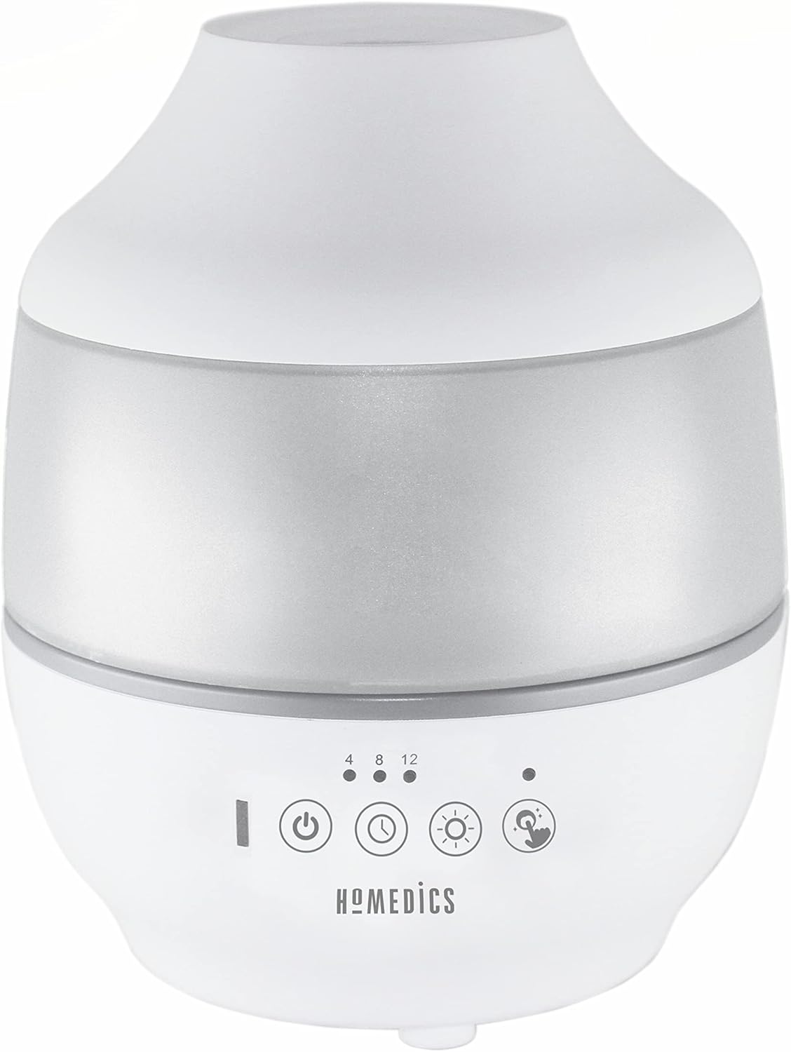 Homedics TotalComfort Humidifier – Large Air Humidifiers for Bedroom, Plants, Office – Cool Mist, Essential Oil Pads and Built-In Timer, 7-Color Night-Light, 2 Mist Settings, White