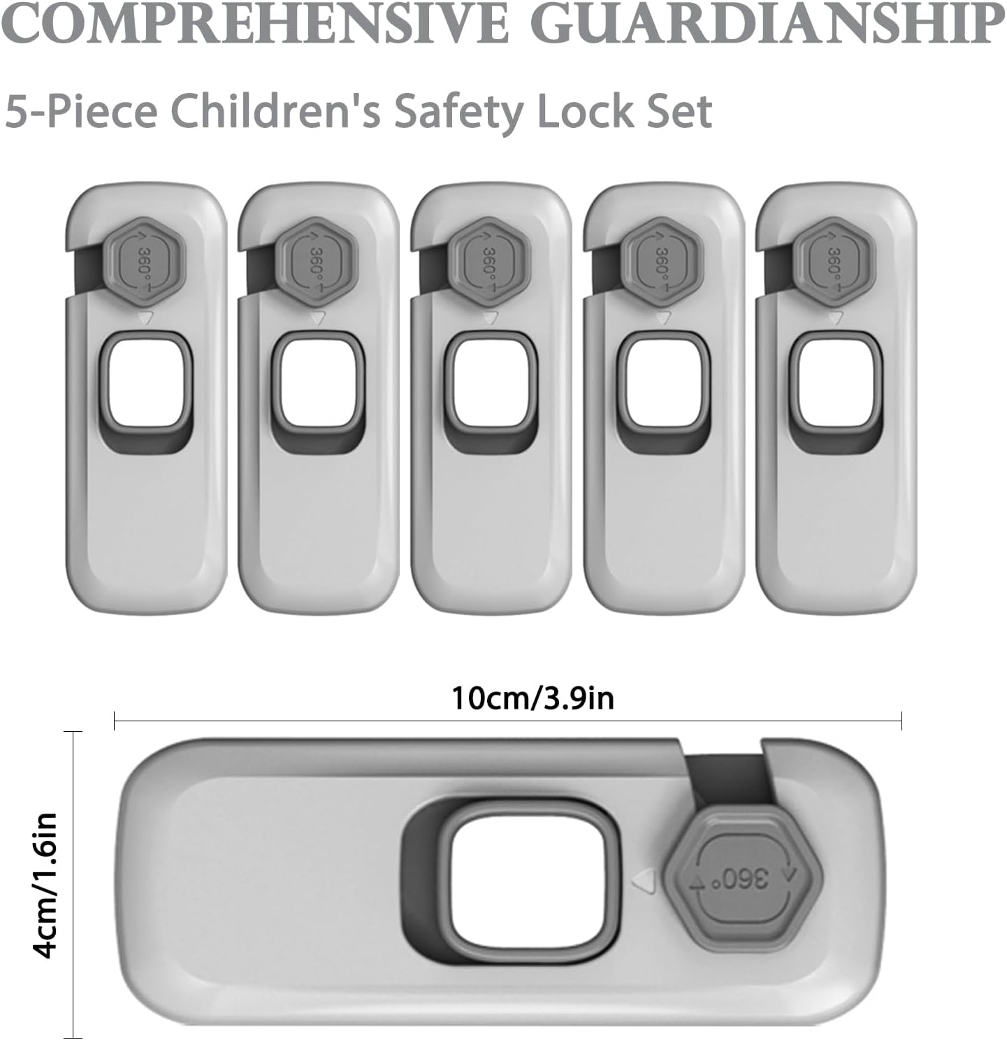 5 Pack Child Proof Refrigerator Lock, Baby Proofing Cabinet Locks, Oven Lock Child Safety, Fridge Lock, for Fridge, Drawers, Dishwasher, Oven, Cupboard, Closet, Adhesive, No Tools Need(Grey)