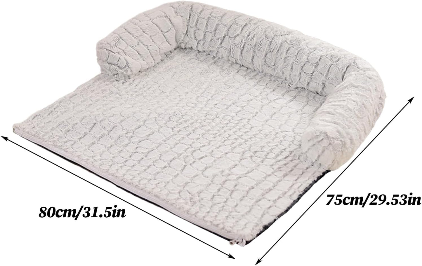 Dog Bed for Couch - Removable Washable Non Slip Sofa Cover, Raised Edge Calming Bed | Comfortable Indoor Relaxation for Home Kitchen Bedroom Living Room Porch Standard Size