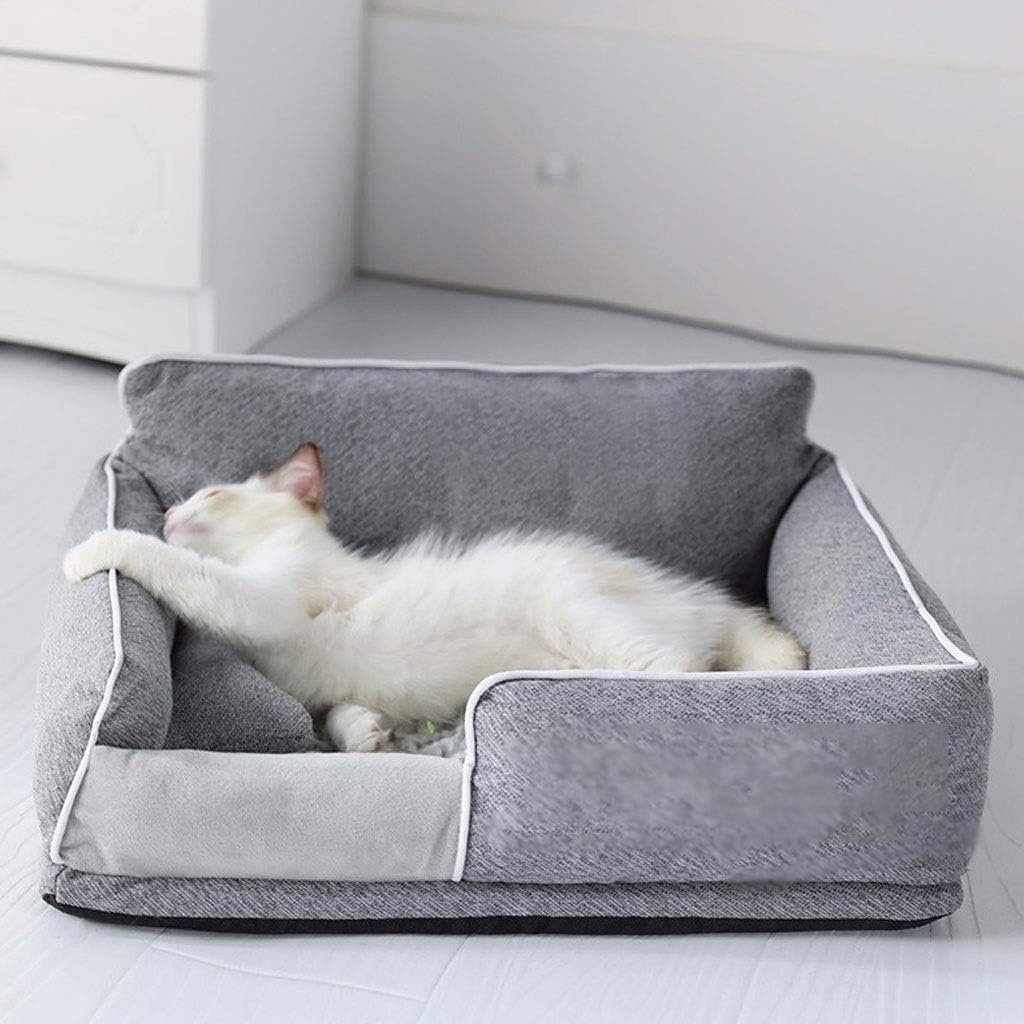 Kennel High Back Four Seasons Universal Dog Bed Removable And Washable Back Cat Litter Cat Villa Large Dog Small Dog Teddy Dog Bed Dog House Cat Litter Winter Warm Dog Bed P (Small)