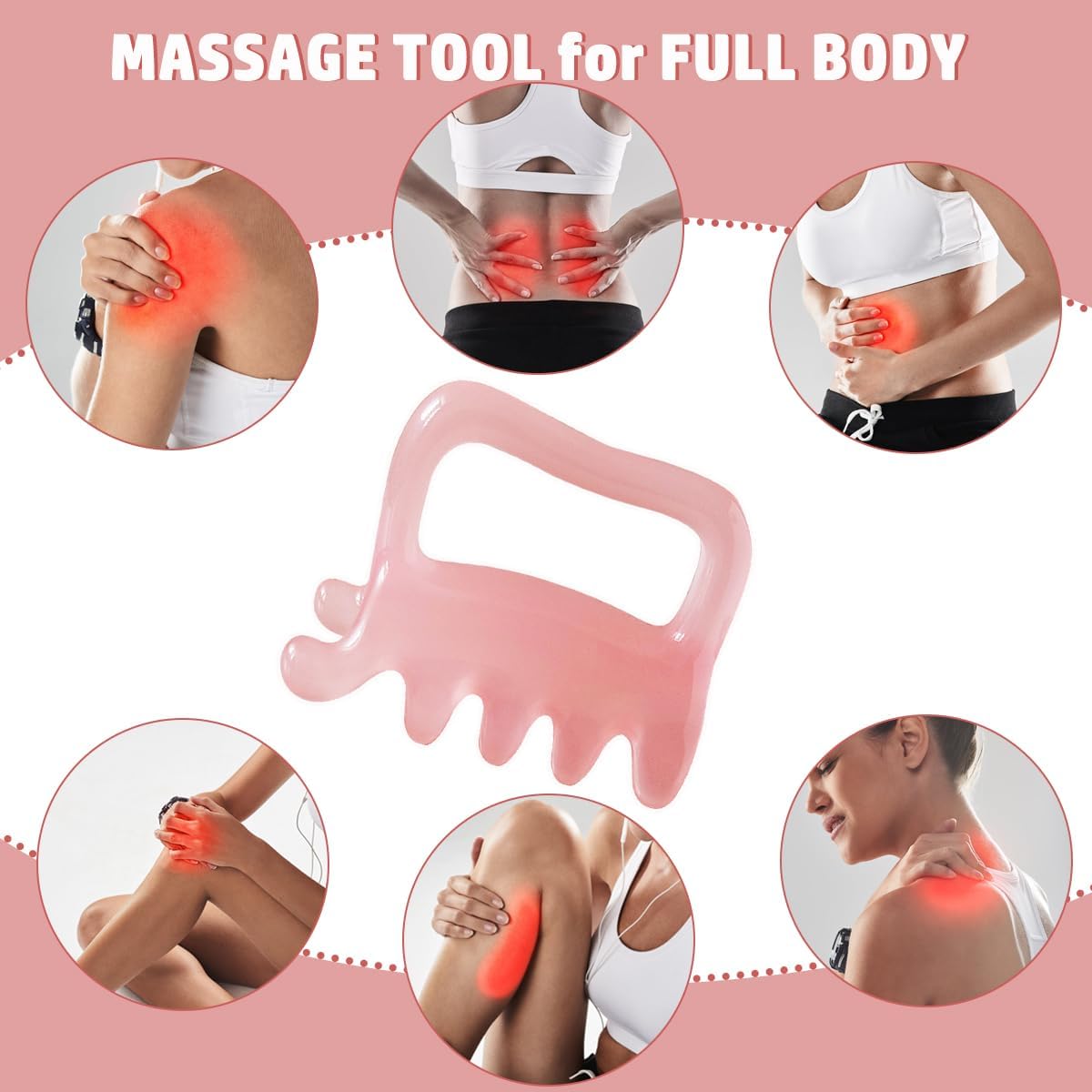 Large Fascia Massage Blaster Tool for Cellulite, Myofascial Release, Muscle Knots, Trigger Points, Cellulite Massager Tool for Body Tension Relief Promote Lymphatic Circulation Pink