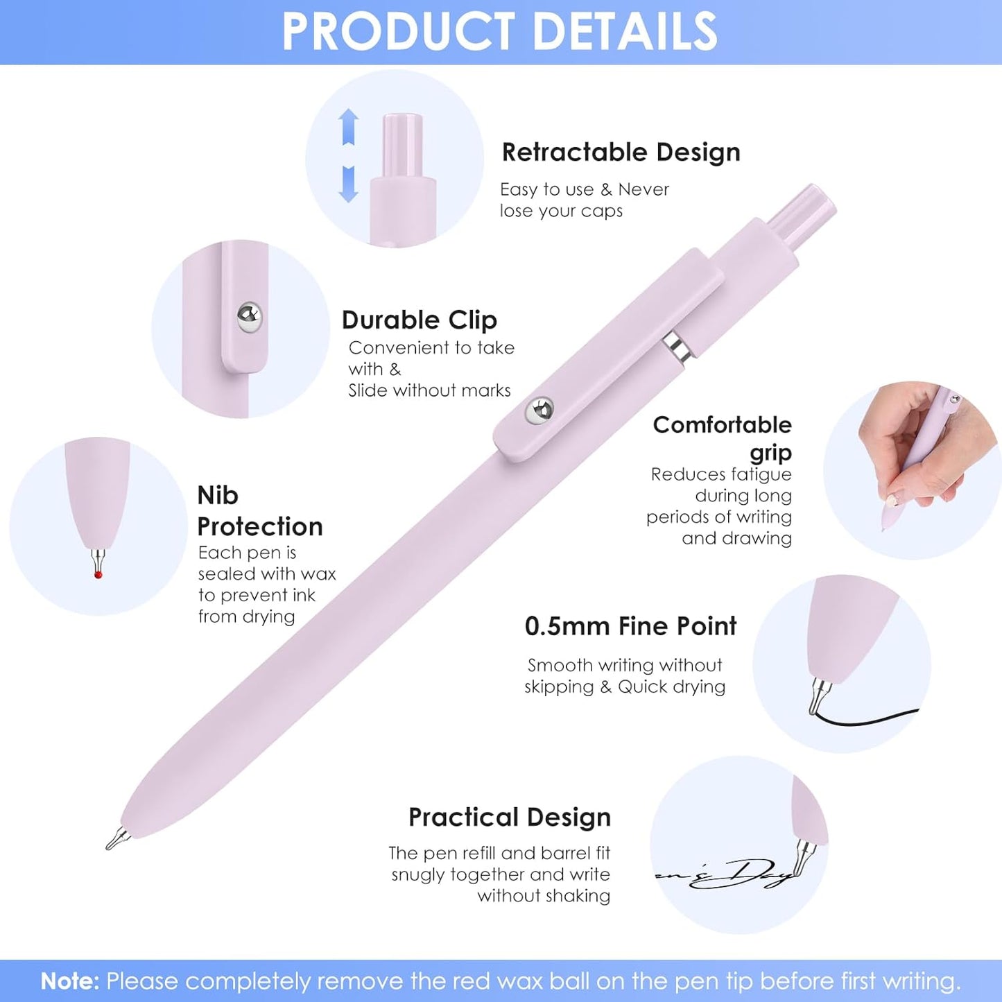 Gel Pens, 7pcs 0.5mm Quick Dry Black Ink Fine Point Smooth Writing Pens, Easter Pens, Easter Basket Stuffers, Cute Teacher Work Desk Accessories Office School Supplies Gifts for Nurse Women Student