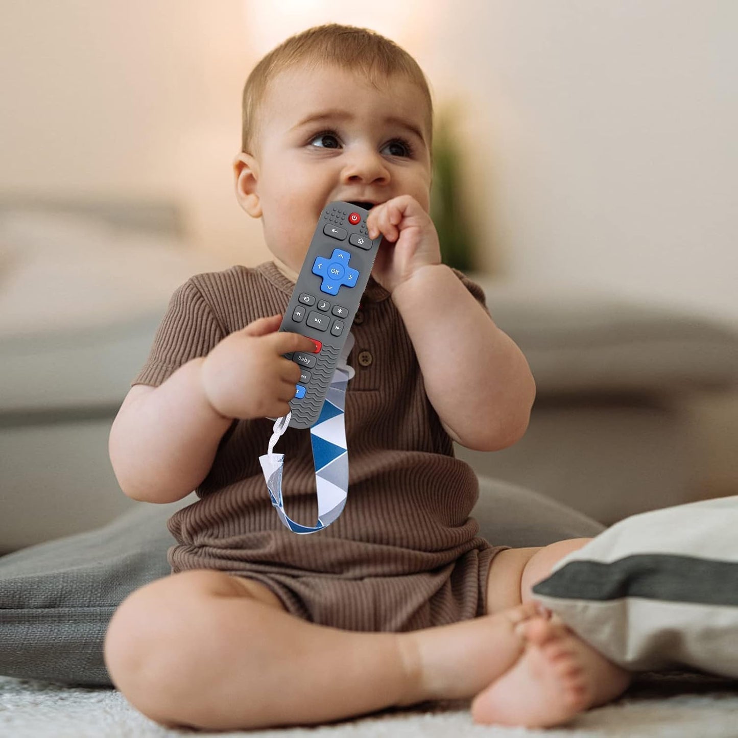 2 Pack Silicone Baby Teething Toys, Remote Control Shape Teething Toys for Babies 6-12 Months, BPA Free, Soft and Textured Teether Relief Soothe Gums Baby Chew Toys