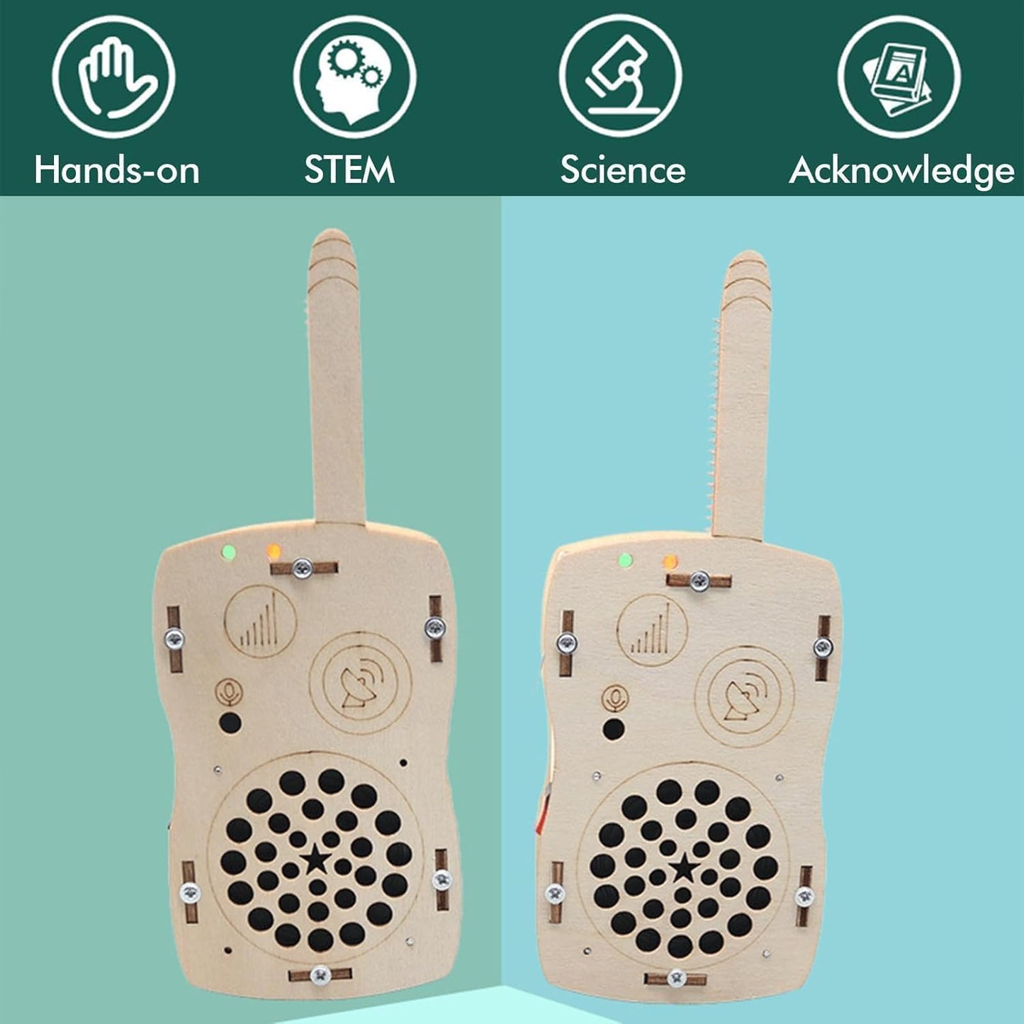 STEM Toys for Age 6-8-13 Crafts Kits Building Your Own Walkie Talkies for Kids Easter Basket Stuffers Gifts for 6 7 8 9 10 11 12 13 14+ Years Old Boys Girls Teens Engineering DIY Electronics