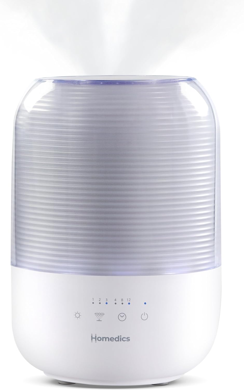 Homedics Ultrasonic Cool Mist Humidifier, Top-Fill 3L Water Tank, Covers 395 sq. ft, 35-Hour Runtime, 3 Mist Settings, Clean Tank Tech, Auto-Off, Night Light, Quiet