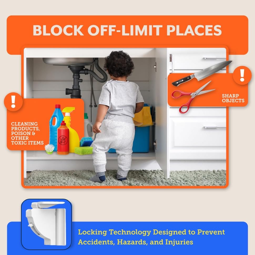 Magnetic Cabinet Locks for Babies (20 Pack Locks with 3 Keys), Eco Baby Baby Proofing Cabinet Locks, Child Locks for Cabinets Drawers Doors, Easy Installation No Tools Required