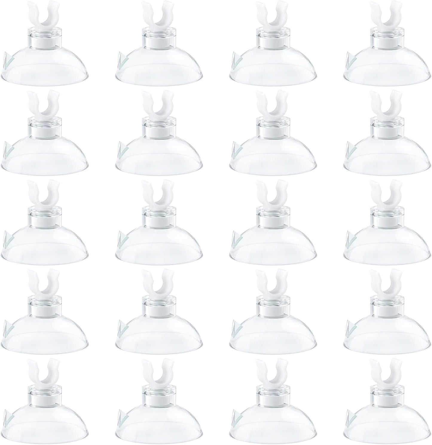 Pawfly Aquarium Suction Cup Clips for Standard 3/16" ID Airline Tubing Clear Air Hose Holder Clamp Accessories for Fish Tank Aeration Setup, 20 Pack