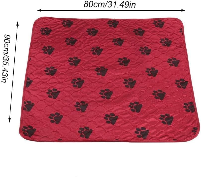 Reusable Dog Pee Pads, Reusable Puppy Pads Washable Pee Pads for Dogs Waterproof Training Pads for Dogs, Dog Pee Pad Urine Mat for Pet Dogs Cats(80*90cm-Red)