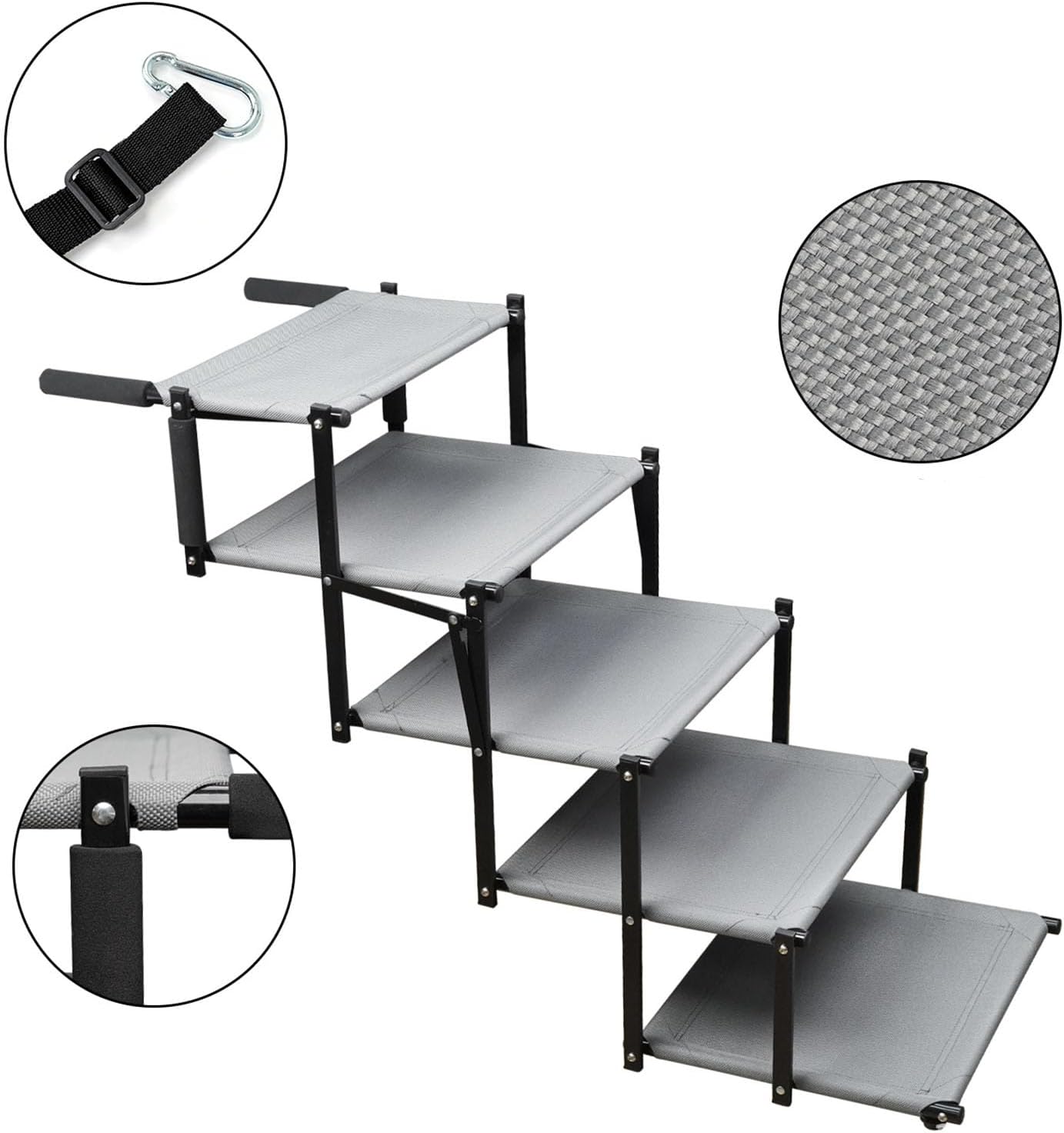 Dog Car Steps,Dog Car Stairs,Folding Pet Ladders,Portable Ramps for Cars and SUVs,Secure Buckle,Wear-Resistant,Folding Design
