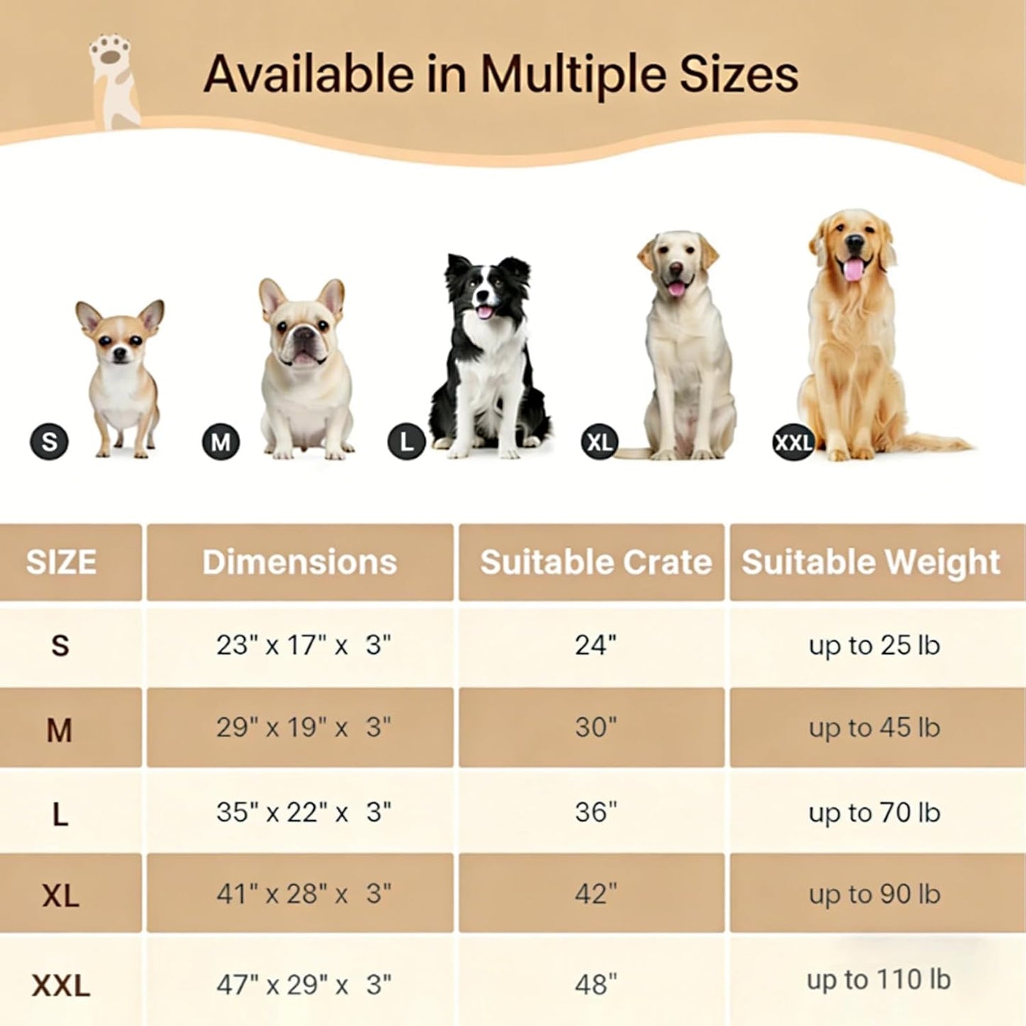 EMPSIGN Stylish Dog Bed Mat Dog Crate Pad Mattress Reversible (Cool & Warm), Water Proof Linings, Removable Machine Washable Cover, Firm Support Small to XX Large Dogs, Grey,XL(41''''*28''''*3'''')
