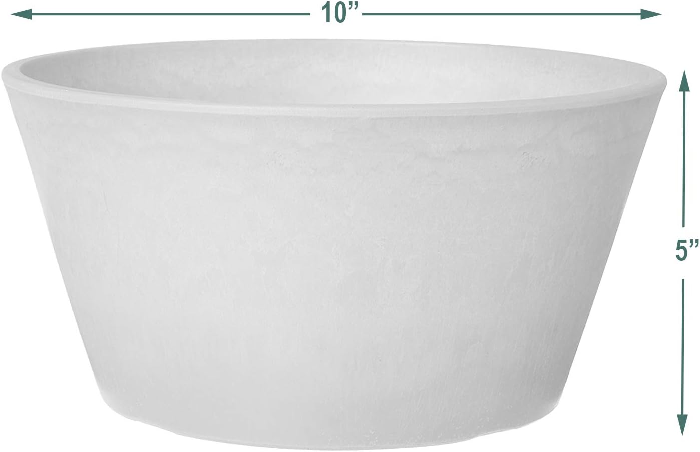 Arcadia Garden Products PSW Pot Collection TD25TP Plastic/Stone/Wood Composite Shallow Bulb Pan - No Drainage Hole (Drillable), Planter for Succulents, Bonsai, Fairy Gardens, Herbs, 10-inch, Taupe