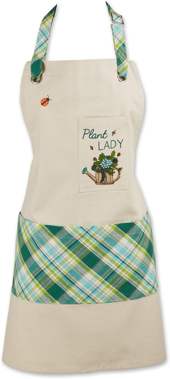DII Women's Pantry Style Apron Collection Large Pockets, Adjustable with Long Waist Ties