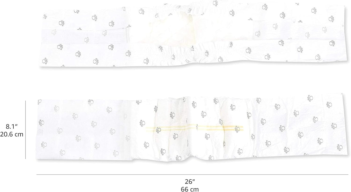 Amazon Basics Male Dog Diapers, Ultra Absorbent Disposable Wrap with Leak Proof Protection, Wetness Indicator, Secure Fit, Breathable, Medium, 30 Count