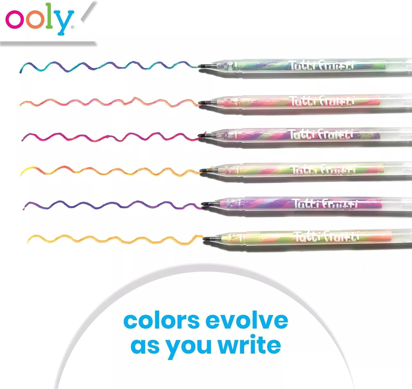 Ooly Scented Tutti Fruitti Color Changing Gel Pens Set of 6-1.00mm NIB, Color Changing as you Write, Pens for Kids and Adults, Art and Stationery Supplies