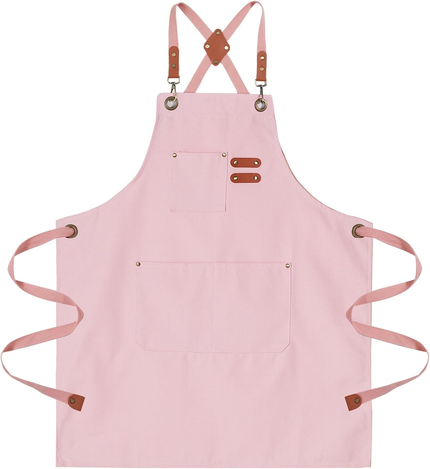 Chef Aprons for Men Canvas Apron with Large Pockets and Adjustable Neck Strap for Cooking,BBQ, Gardening