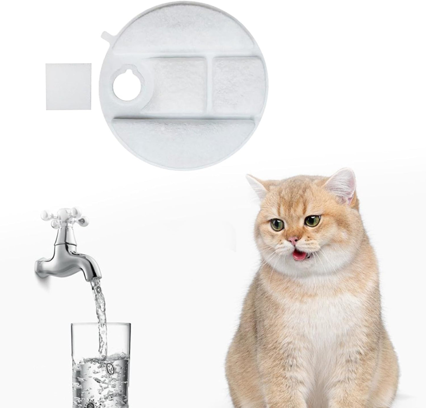4 Pack Replacement for Pet Fountain Unique Round Double Filtration Double Filtration Replacement Automatic Pet Fountain