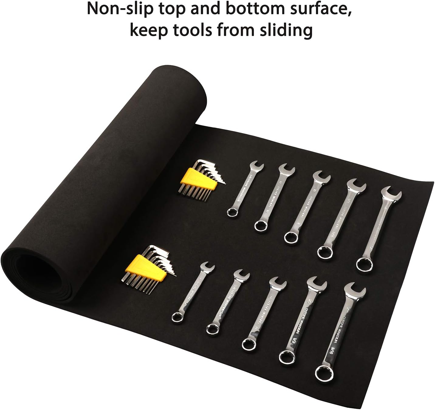 CASOMAN Professional Tool Box Liner and Drawer Liner - 16 inch (Wide) x 6 feet (Long), Non-Slip,Black