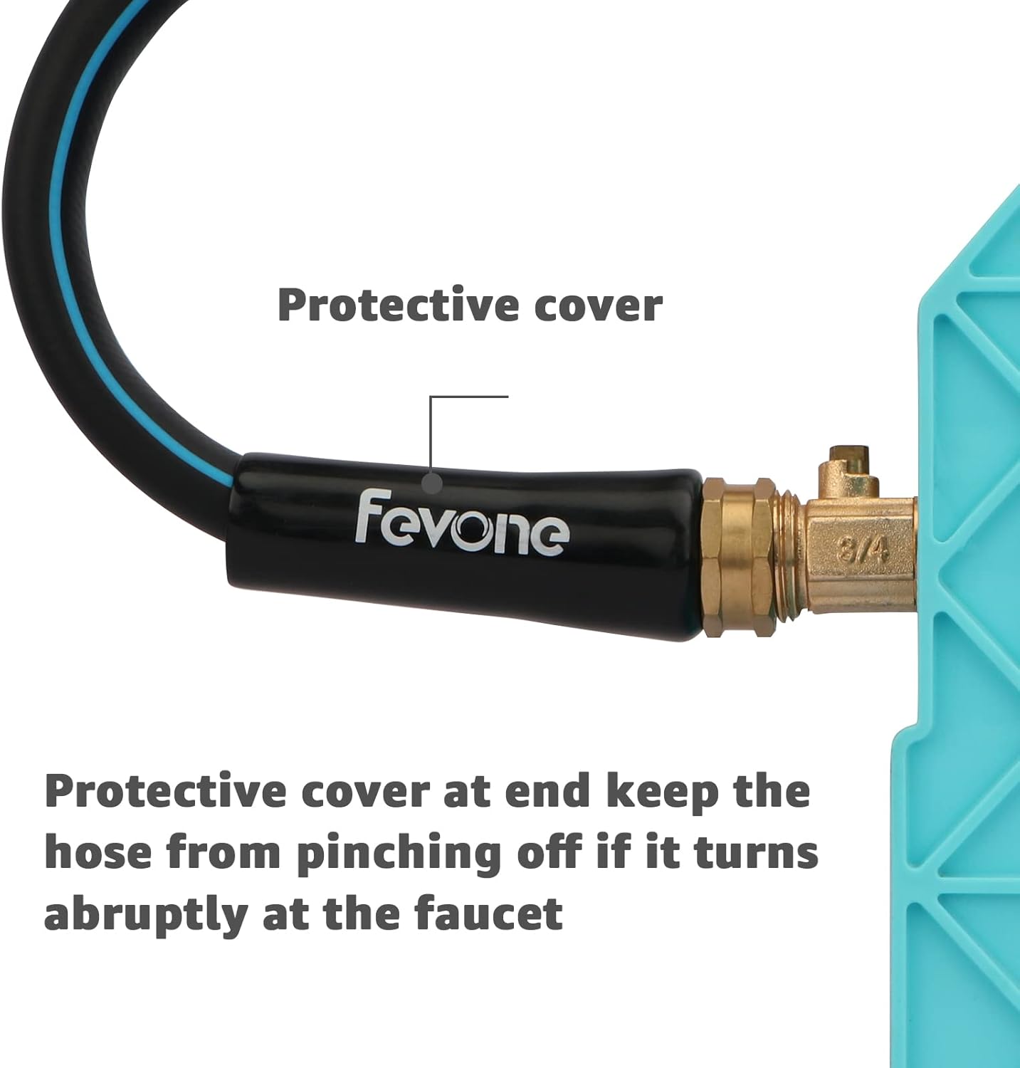 Fevone 100 ft Garden Hose Non Kinking, Flexible Water Hose, Heavy Duty Hybrid Polymer, 5/8 Inner Diameter Hose, 3/4 Brass Fittings