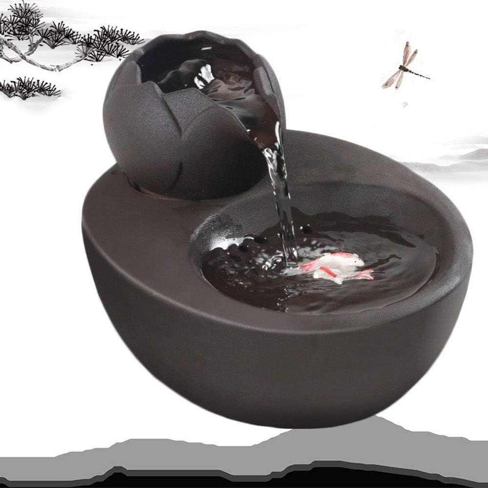 Cat Water Fountain Super Mute Ceramics Pet Water Dispenser for Cat and Small Dogs (Color : Blue) (Brown)