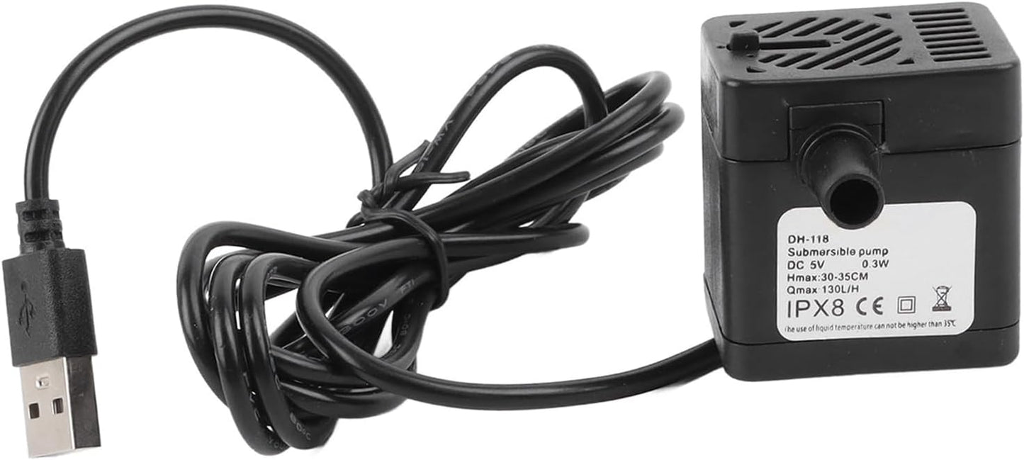 Pet Fountain Replacement Pump, High Power Submersible 130LH Convenient for Home