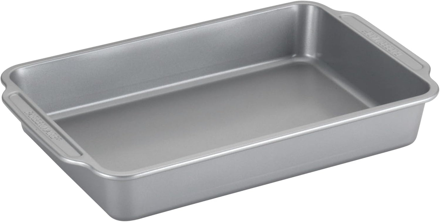 Farberware Nonstick Steel Bakeware Set with Cooling Rack, Baking Pan and Cookie Sheet Set with Nonstick Bread Pan and Cooling Grid, 10-Piece Set, Gray