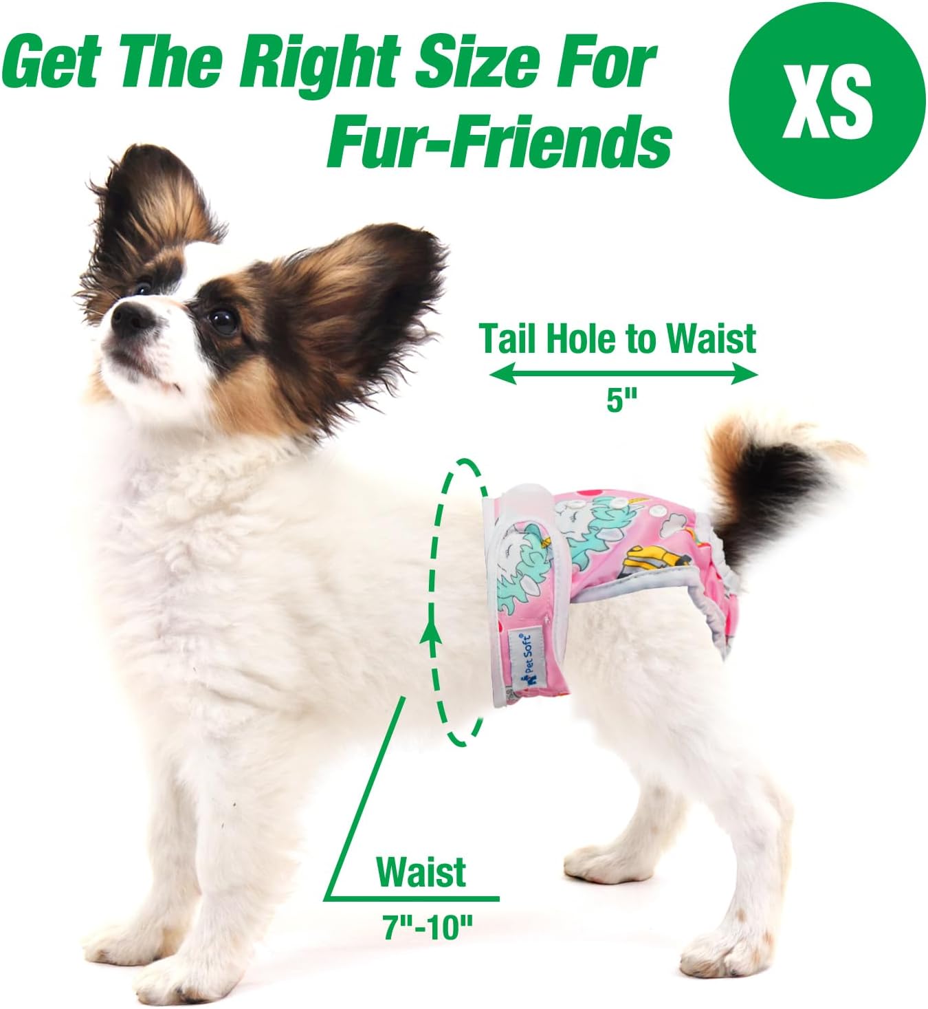 Pet Soft Female Dog Diapers, 3 Pack Washable Dog Diapers Female for Dogs in Heat Reusable Dogs Period Panties, Puppy Diapers (Animals, XS)