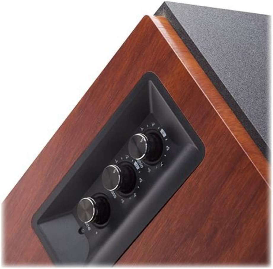 Edifier R1700BT Amplified Bluetooth Bookshelf Speaker System, 2.0 Powered Active Speakers 66 Watt RMS - Wooden