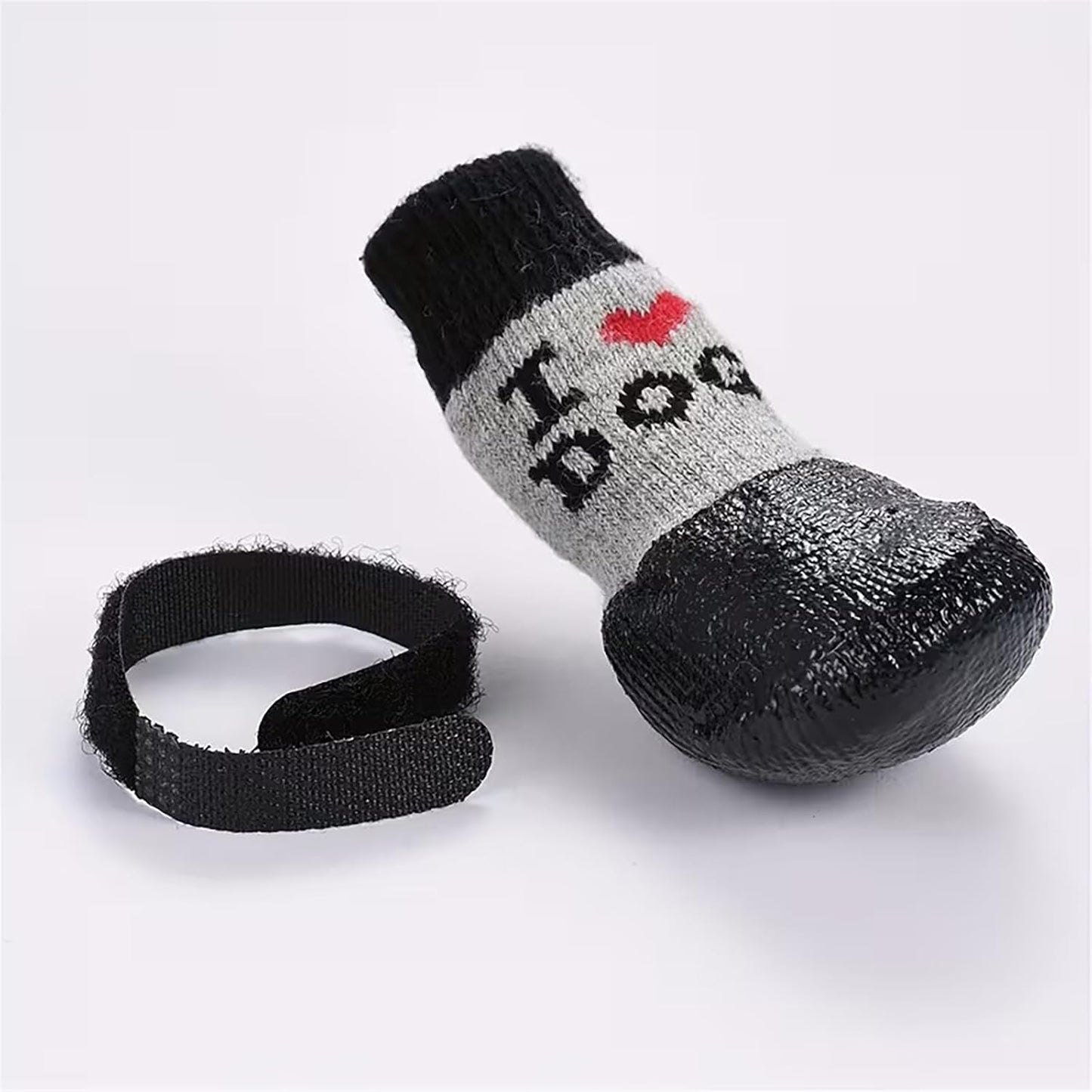 Dog Boots & Paw Protectors, Waterproof Dog Socks Booties Shoes for Hot Pavement, Winter, Snow, Hardwood Floors, Senior Dog, Prevent Licking Paws (Black, S)