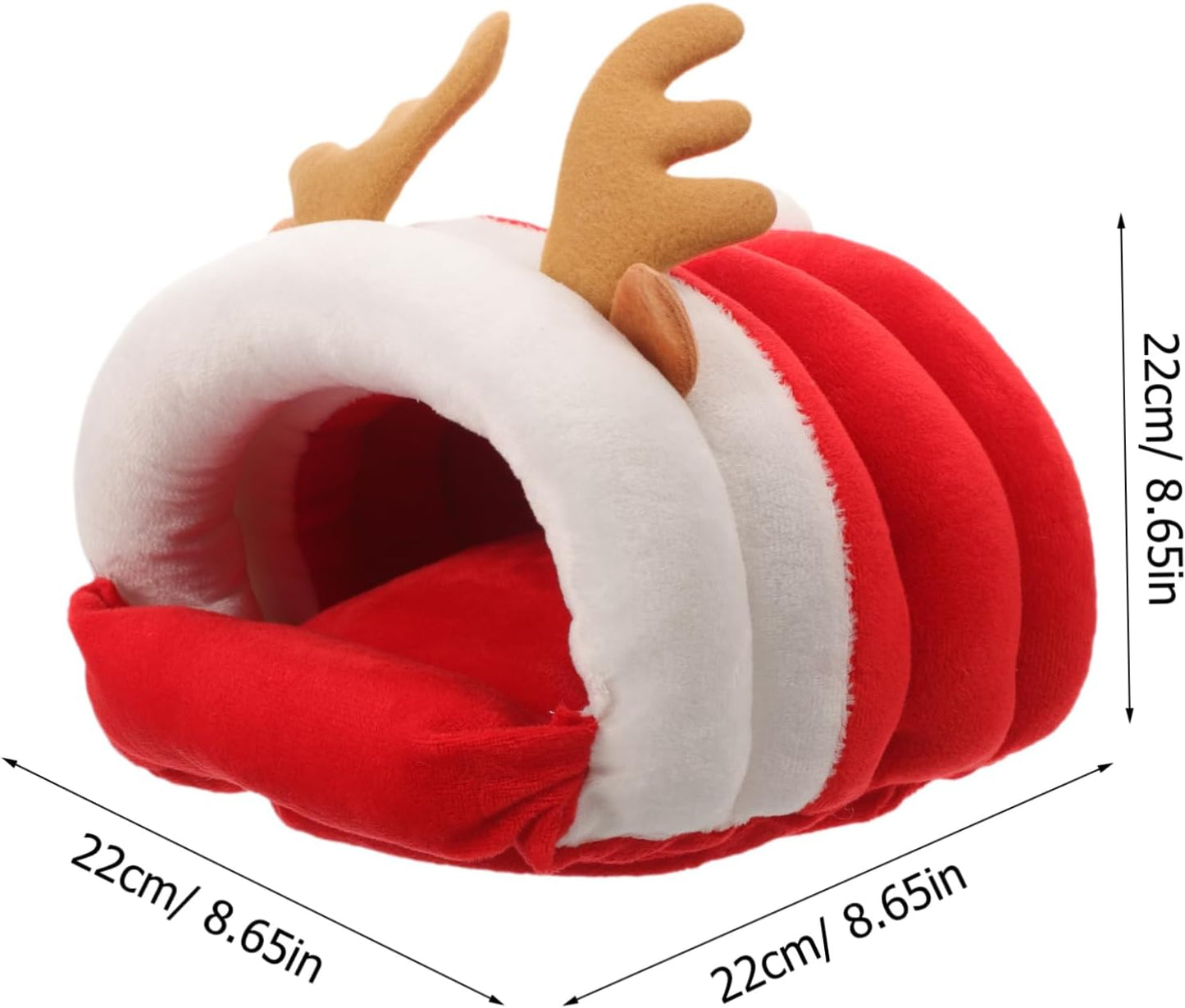 PRETYZOOM Christmas Deer Shape Hamster Hideout Cozy Nest for Small Animals for Chinchillas Hamsters Fun Warm Sleeping Place Space-Saving Design Holiday